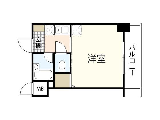比治山エコテラス(1K/5階)の間取り写真