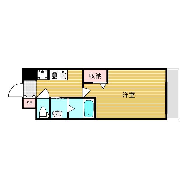 エムロード新大阪(1K/7階)の間取り写真