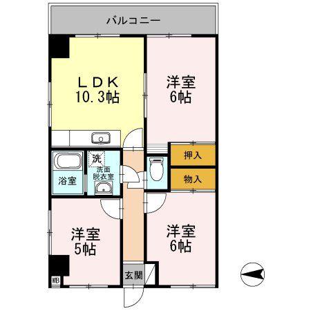 フリーダム光が丘II(3LDK/4階)の間取り写真