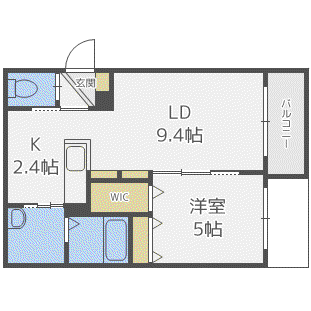 ROYAL TERRACE HASSAMU(1LDK/2階)の間取り写真