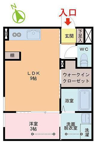 RESIDENCE K(1LDK/1階)の間取り写真