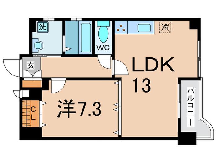 泉光ハイツ(1LDK/7階)の間取り写真