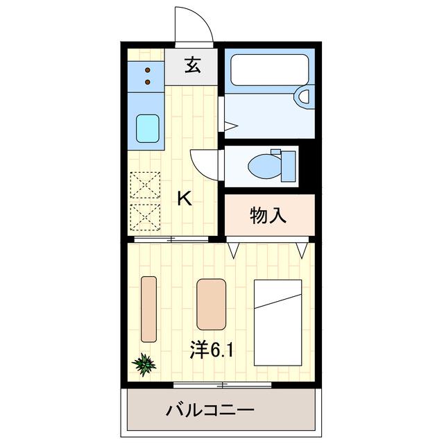 BOWLS(1K/2階)の間取り写真
