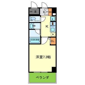 ラフォルテ南塚口(1K/4階)の間取り写真