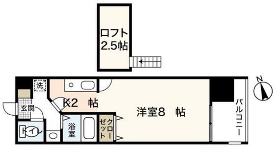 グラビスコート紙屋町(ワンルーム/7階)の間取り写真