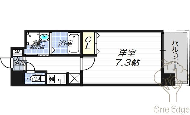 サムティ北梅田VESSEEL(1K/9階)の間取り写真