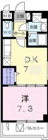K-ラパン(1DK/3階)の間取り写真