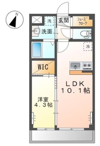プラッツ・ユーVII(1LDK/2階)の間取り写真