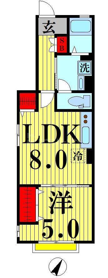 メゾン美珈(1LDK/1階)の間取り写真