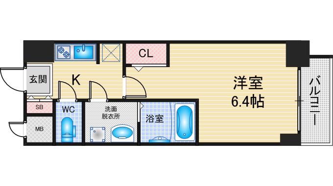 S-RESIDENCE熱田(1K/11階)の間取り写真