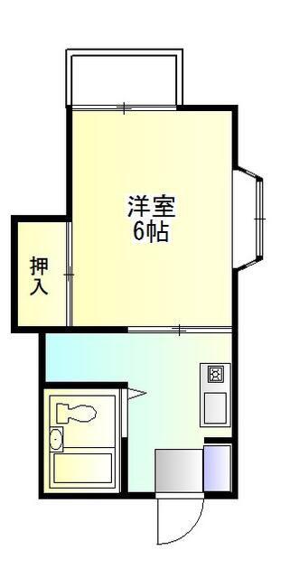 アパートメント KUKI(1K/2階)の間取り写真