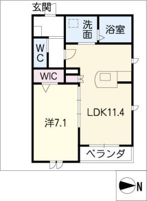 エスコートスクエア(1LDK/2階)の間取り写真