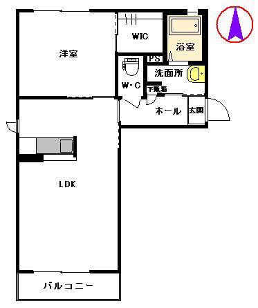 メゾン鬼木 (1LDK/2階)の間取り写真