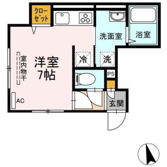PIKO広駅前(ワンルーム/1階)の間取り写真