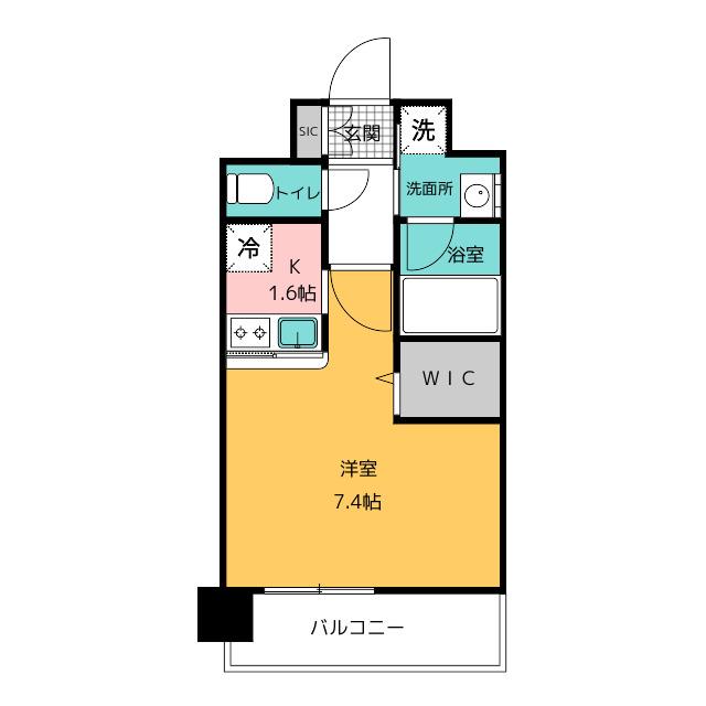 エンクレストベイサイド通(1K/8階)の間取り写真