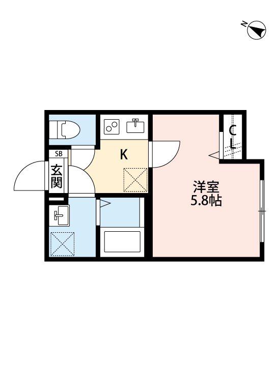 SIZZLE 02(1K/1階)の間取り写真