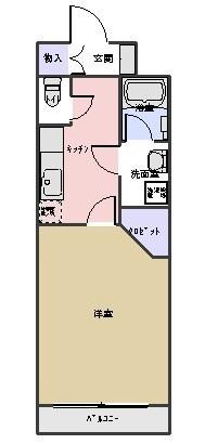 ZEROビル(1K/3階)の間取り写真