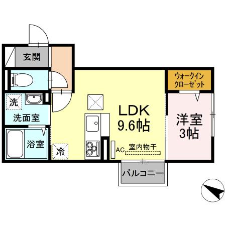 アトリア 202(1LDK/2階)の間取り写真