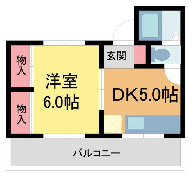 すみれ荘(1DK/1階)の間取り写真
