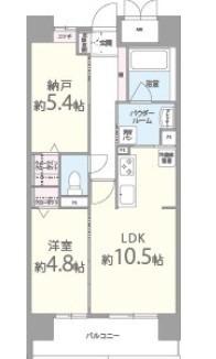 LE・SEL 上町台(2LDK/8階)の間取り写真