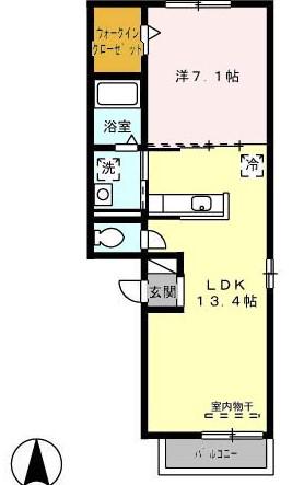 VERITE栄(1LDK/3階)の間取り写真