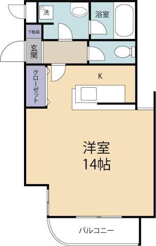 エスポワール末広(ワンルーム/2階)の間取り写真