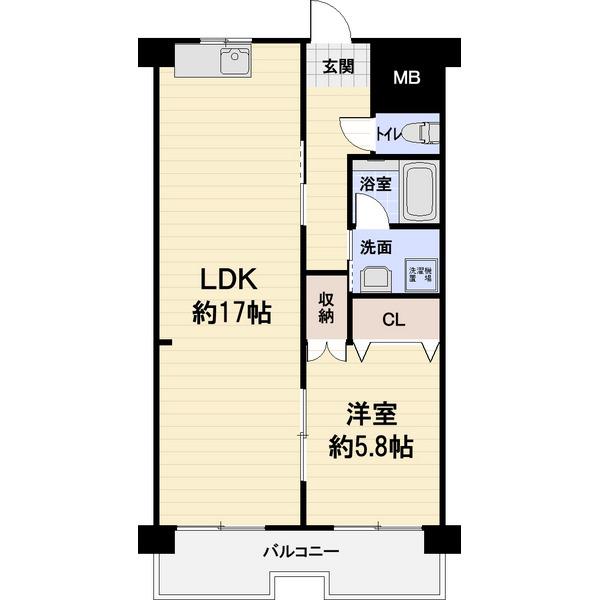 NASU1ビル(1LDK/9階)の間取り写真