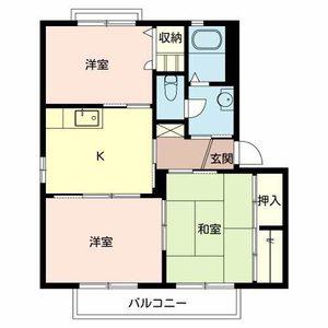 エコーズユタカ(3K/2階)の間取り写真