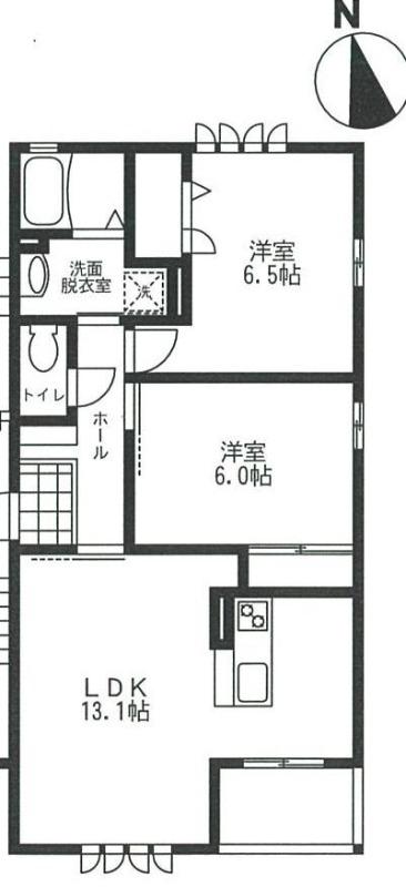 KENS HOUSEI(2LDK/2階)の間取り写真