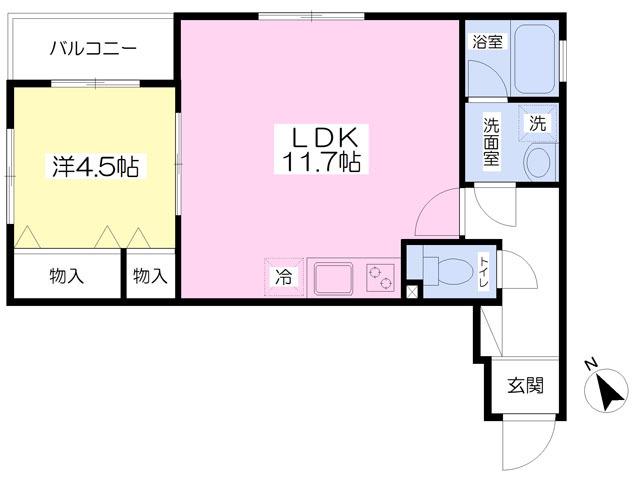 アードリガー菜園(1LDK/2階)の間取り写真
