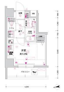 CREST TAPP川崎港町(ワンルーム/9階)の間取り写真
