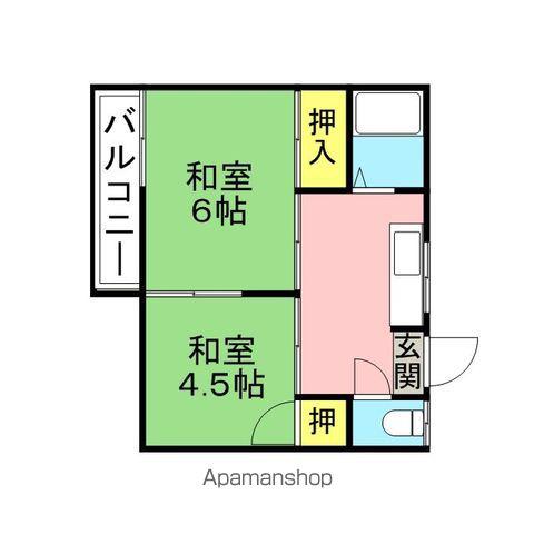 コーポ寿(2DK/2階)の間取り写真