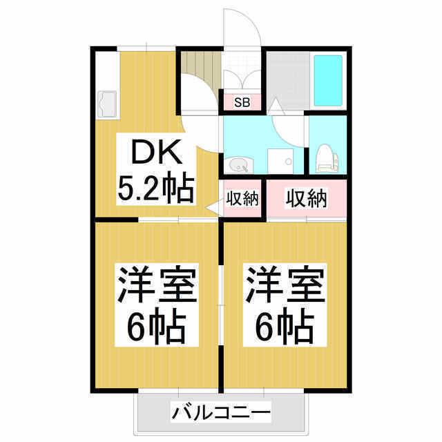 DEARCOURTA棟(1LDK/1階)の間取り写真