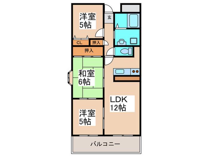 シューベリアヒラノ(3LDK/1階)の間取り写真