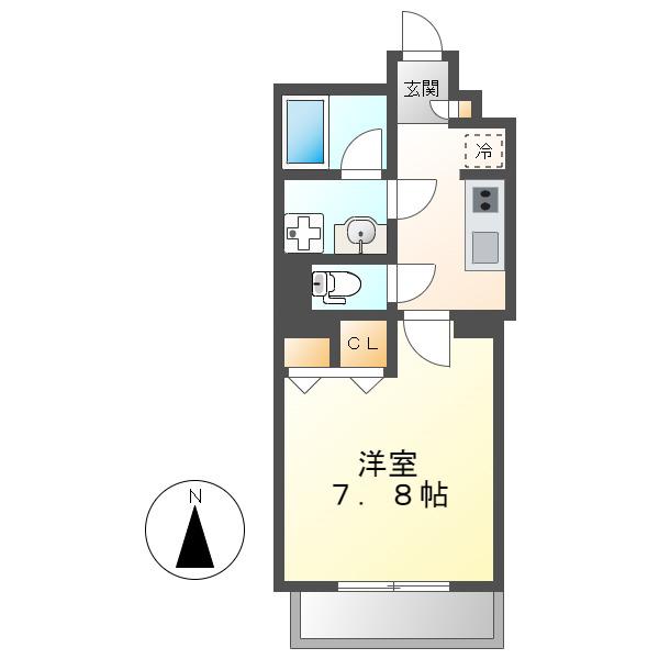 ラ ルーチェ川名(1K/3階)の間取り写真