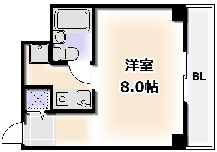 レバンガ桜川アパートメント(1K/3階)の間取り写真