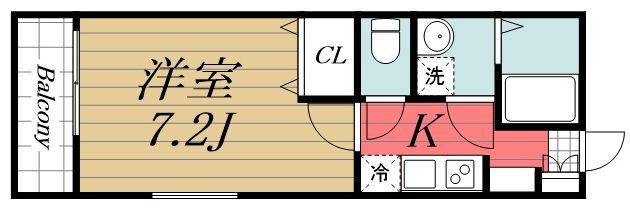 NAGINOBA(1K/2階)の間取り写真
