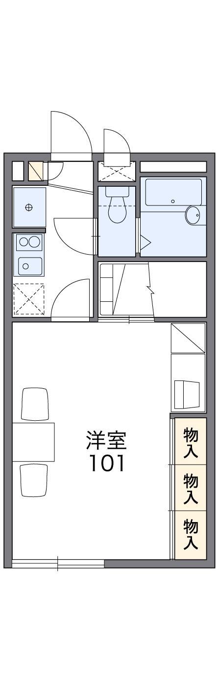 レオパレス吉春II(1K/1階)の間取り写真