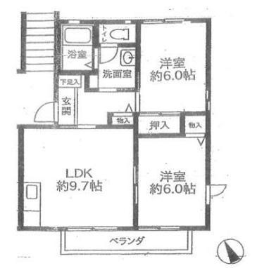 カサベルデ-佐須町2丁目-(2LDK/1階)の間取り写真