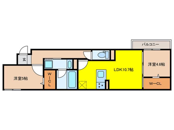 D-RESIDENCE岡町(2LDK/1階)の間取り写真