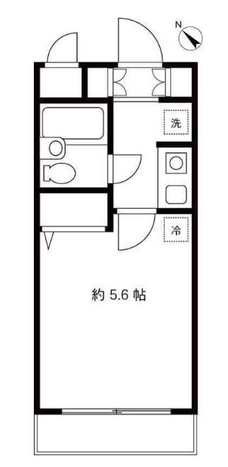 カーサスプレンディッド新宿払方町(1K/1階)の間取り写真