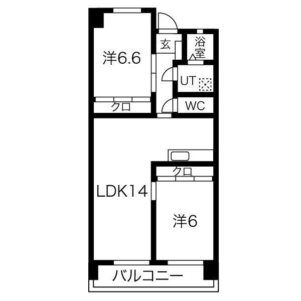 ウィンザ-K&Y(2LDK/4階)の間取り写真