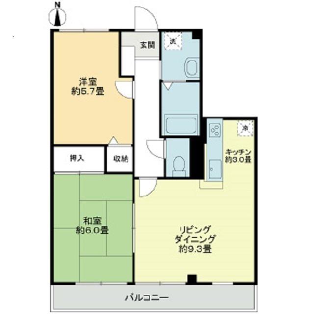 フォレスタ(2LDK/3階)の間取り写真