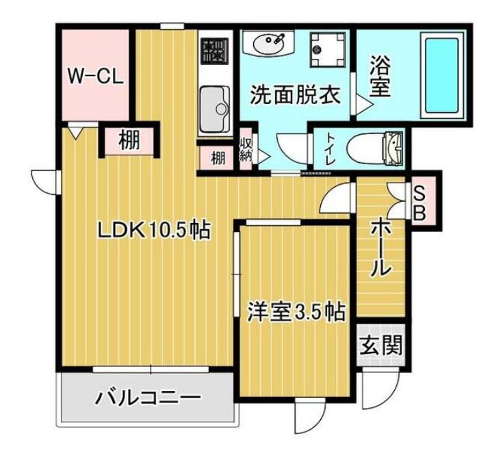 サンハイム(1LDK/1階)の間取り写真