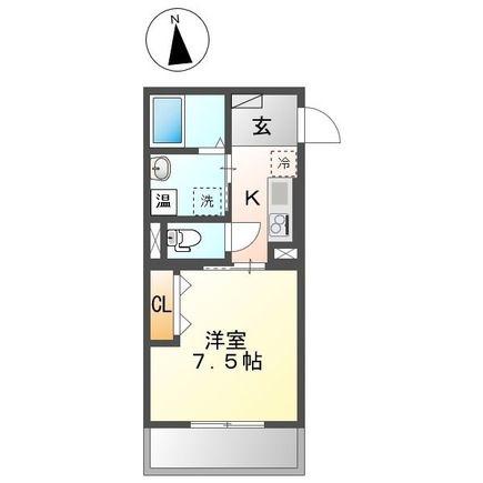 エスポワールM(1K/3階)の間取り写真