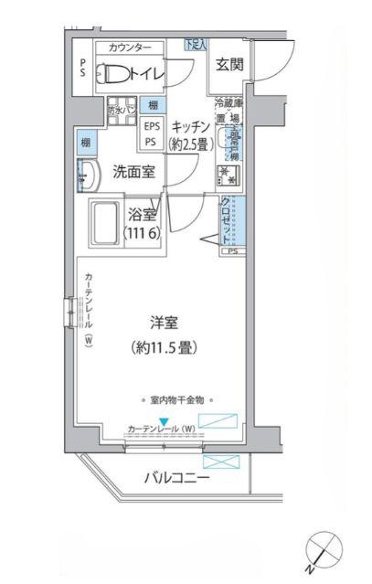 フィオーレ コマゴメ(1K/2階)の間取り写真