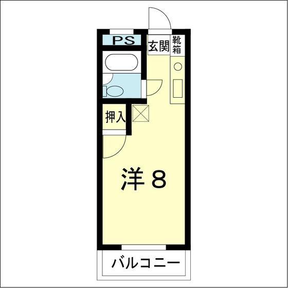 横川ビル(ワンルーム/1階)の間取り写真