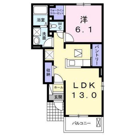 アルモニーI(1LDK/1階)の間取り写真