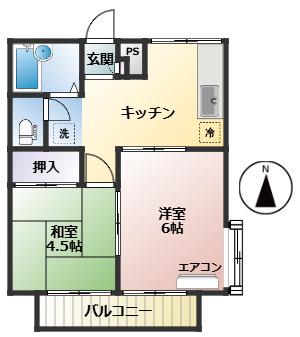 君津アイランド(2DK/3階)の間取り写真