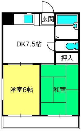 セザンヌ P6(2DK/3階)の間取り写真